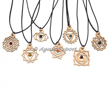 Chakra Wooden Pendants With Cord