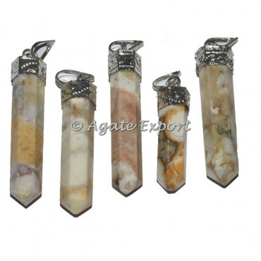 Cobra Skin Jasper Cap Pencil Pendants