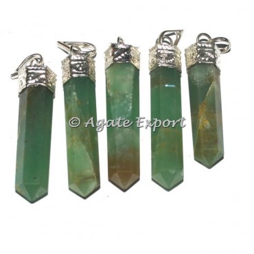 Green Aventurine Cap Pencil Pendants
