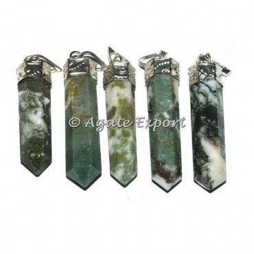 Tree Agate Cap Pencil Pendants
