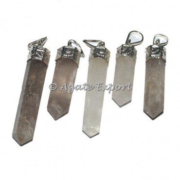 Smokey Quartz Cap Pencil Pendants