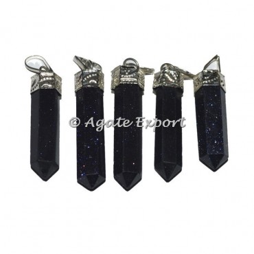 Blue Sunstone Cap Pencil Pendants