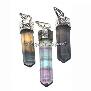 Flourite Cap Pencil Pendants