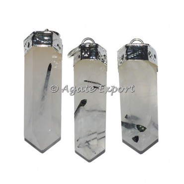 Black Rutile Cap Pencil Pendants
