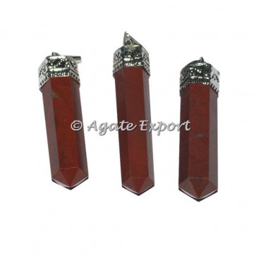 Red jasper Cap Pencil Pendants