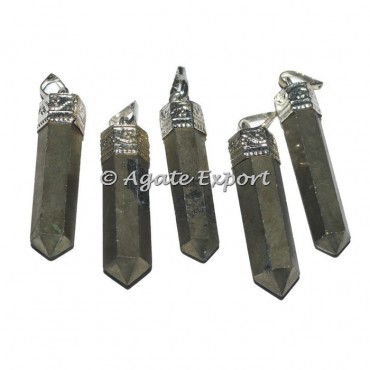 Pyrite Cap Pencil Pendants
