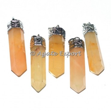 Yellow Aventurine Cap Pencil Pendants