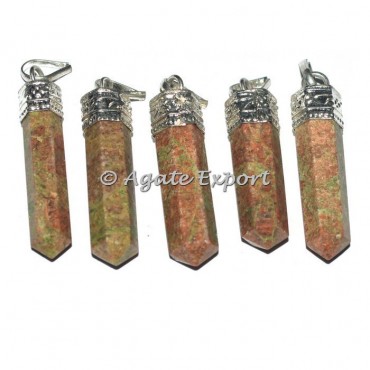 Unakite Cap Pencil Pendants