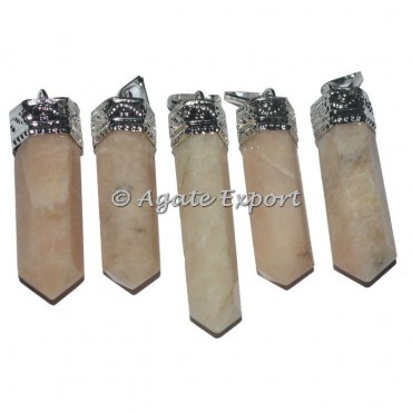 Cream Moonstone Cap Pencil Pendants
