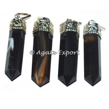 Black Onyx Cap Pencil Pendants