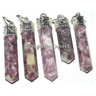 Lepidolite Cap Pencil Pendants