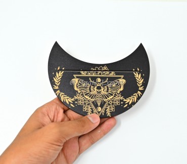 Butterfly Printed Moon Shape Card Holder