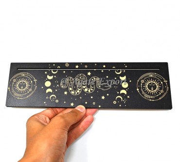 Snake with Moon Phase Printed Long Card Holder