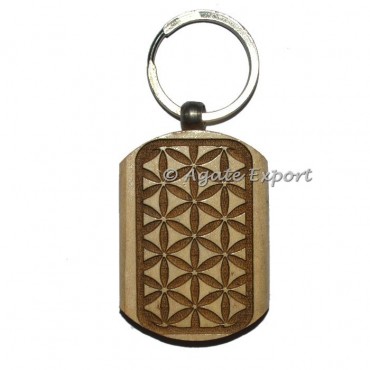 Flower Of Life Wooden Key ring
