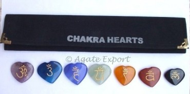 Chakra Sanskrit Symbol Hearts Set