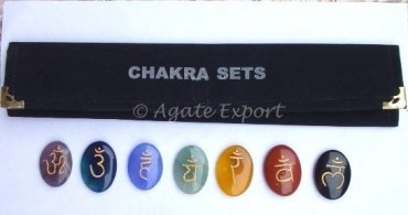 Chakra Sanskrit Symbol Oval Set.