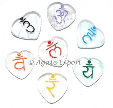 Crystals Quartz Colour Heart Chakra Sanskrit Set