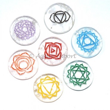 Crystal Quartz Colour Disc Chakra Set