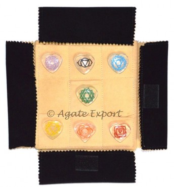 Crystal Quartz Colour Heart Chakra Set With Square