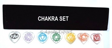 Crystal Quartz Colour Chakra Heart Set with long P
