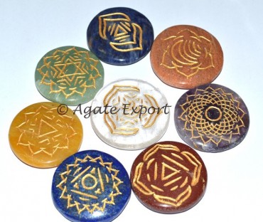 New Thymus Chakra Symbols Set With Crystal Quartz