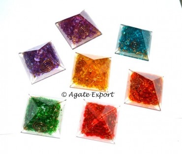Energy Orgone Chakra Pyramids Set