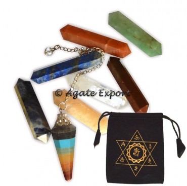 7 Chakra Terminated Pencil Set With Pendulum Kit
