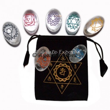 Chakra Engraved Lingam Set