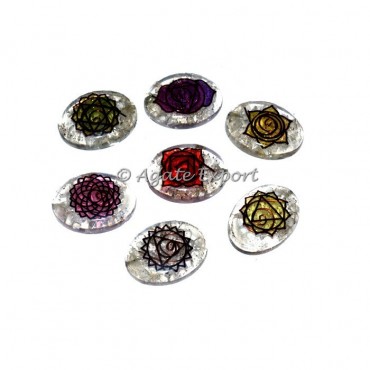 Chakra Symbol Orgone Crystal Oval Set