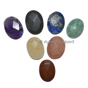 Faceted Chakra Oval Plane Set
