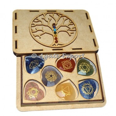 Faceted 7 Chakra Hearts Gift Box