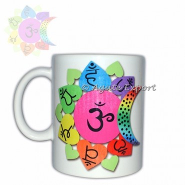 Seven Chakra Om Printed Mug