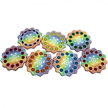 7 Chakra Wooden Coaster Set