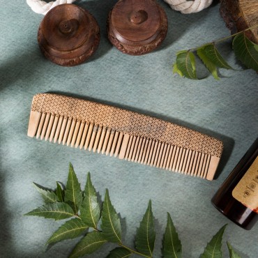Flower Of Life Engraved Neem Comb