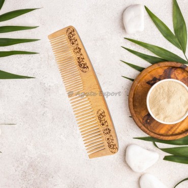 Floral Neem Wooden Comb