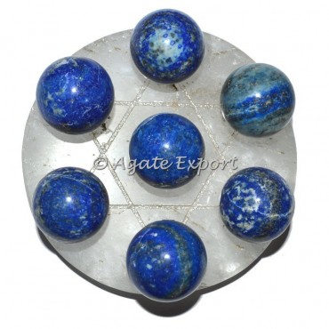 7 Lapis Lazuli Ball on  Star of David Crystal Base