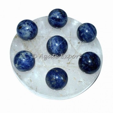 7 Sodalite Ball on  Star of David Crystal Base