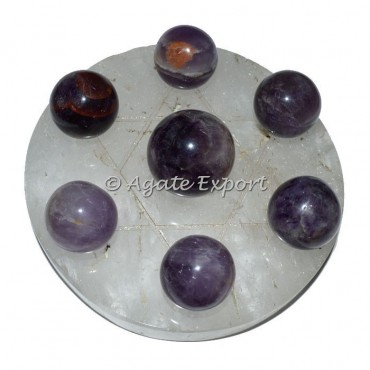 Seven Amethyst Ball on Star of David Crystal Base