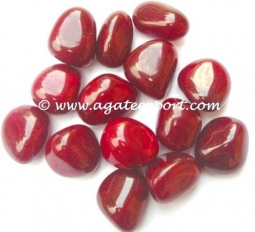 Red Color Dyed Tumble Stones.