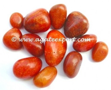 Light Red Color Dyed Tumble Stones.
