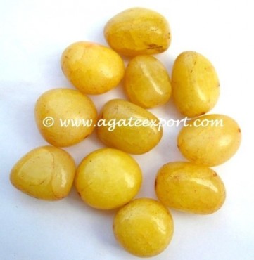 Light Yellow Color Dyed Tumble Stones.