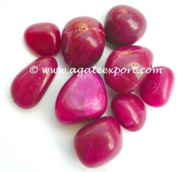 Dark Pink Color Dyed Tumble Stones.