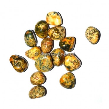 Yellow Tree Agate Tumbled Stones
