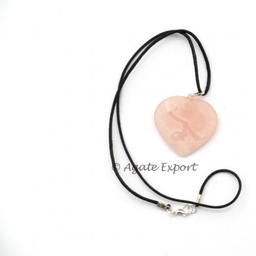 Rose Quartz Healing Symbol Pendant