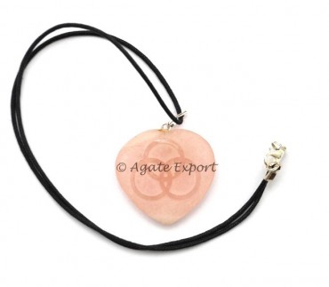 Healing Rose Quartz Engraved With Circles 