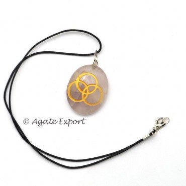 Rose Three Circle Reiki Pendants