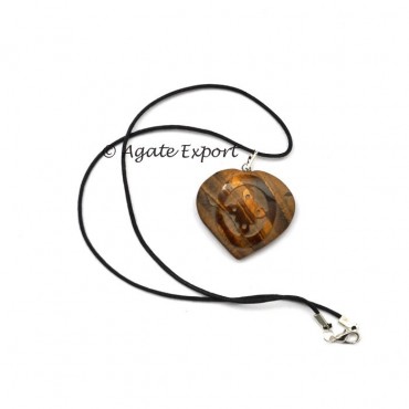Heart Shape Tiger Eye Reiki Pendants 