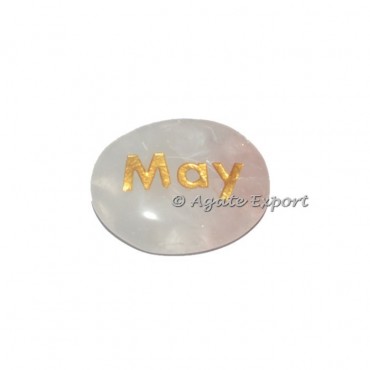 Rose Quartz May Engraved Stone