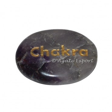 Amethyst Chakra Engrave Stones