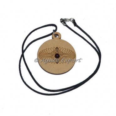 Engraved Wooden Chakra Pendants